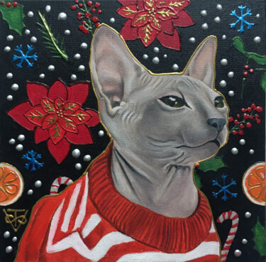 Malerei mit dem Titel "CAT#2" von Voskresenskaya, Original-Kunstwerk, Acryl