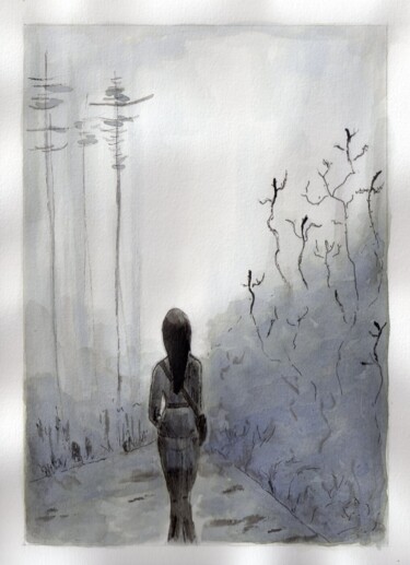 绘画 标题为“Fog” 由Virginie Piatti, 原创艺术品, 墨