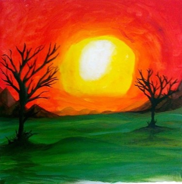 Peinture intitulée "Crépuscule" par Ilias Déco Art, Œuvre d'art originale, Acrylique