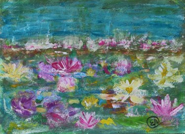 Painting titled "Lily's Paradise" by Vselena, Original Artwork, Gouache