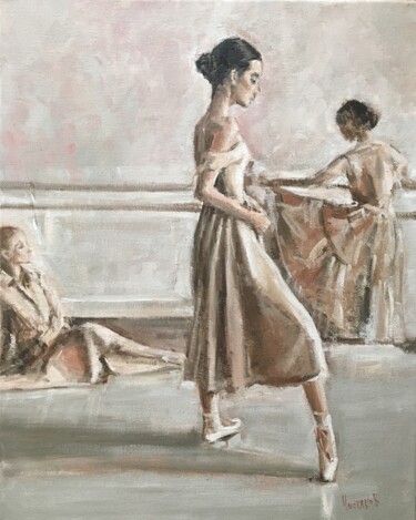 Painting titled "Ballet class" by Vsevolod Chistiakov, Original Artwork, Oil
