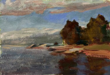 Malerei mit dem Titel "Karelian landscape…" von Vsevolod Chistiakov, Original-Kunstwerk, Gouache