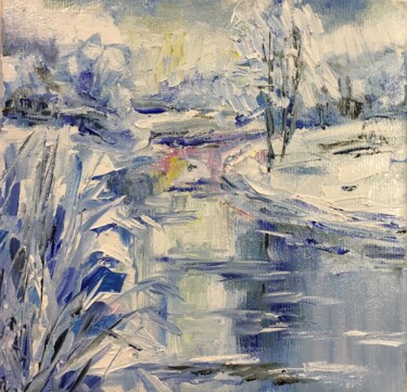 Картина под названием "Winter Landscape Oi…" - Vsevolod Chistiakov, Подлинное произведение искусства, Масло