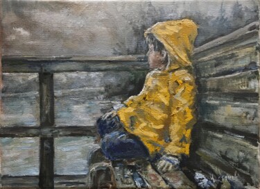 Painting titled "Dreaming boy Oil Pa…" by Vsevolod Chistiakov, Original Artwork, Oil