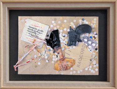 Collages titled "Memory boxe n°22" by Vincent Sfg, Original Artwork, Collages Mounted on Wood Panel