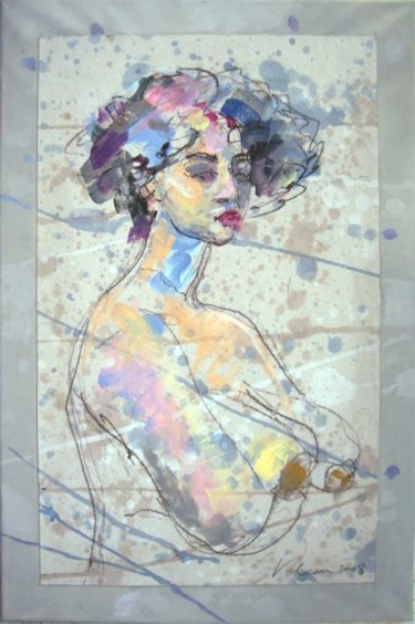 Painting titled "Model 5" by Raluca Vulcan, Original Artwork