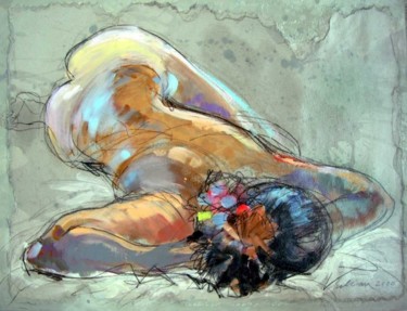 Painting titled "Repos 3" by Raluca Vulcan, Original Artwork