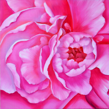 Pintura titulada "Flower Painting, Oi…" por Elena Vybiranets, Obra de arte original, Oleo