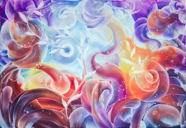 Painting titled "Dreamland, Abstract…" by Elena Vybiranets, Original Artwork, Gouache