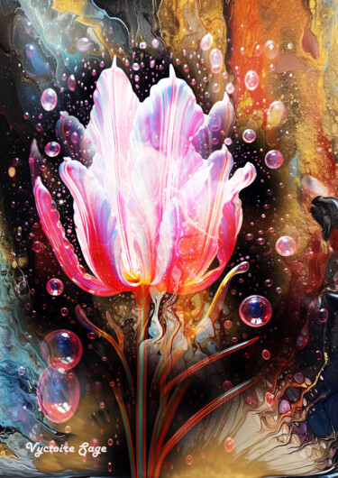 Digital Arts titled "La fée des Tulipes" by Vyctoire Sage, Original Artwork, Photo Montage