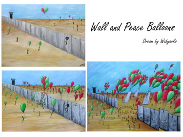 Digital Arts titled "Wall and peace ball…" by Wabyanko, Original Artwork, Digital Painting