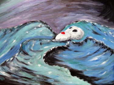 Painting titled "White Face Lost in…" by Wabyanko, Original Artwork, Acrylic