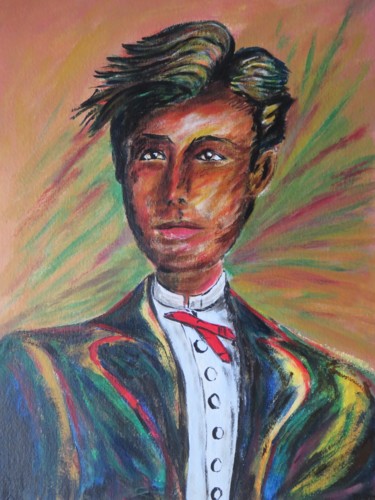 Schilderij getiteld "Arthur Rimbaud" door Wabyanko, Origineel Kunstwerk, Acryl