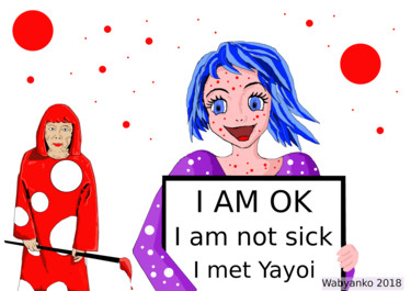 Digital Arts titled "I am OK I met Yayoi…" by Wabyanko, Original Artwork, Digital Painting