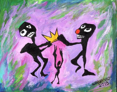 Pintura intitulada "I am the King paint…" por Wabyanko, Obras de arte originais, Acrílico