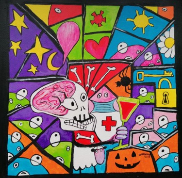 绘画 标题为“Halloween Lockdown” 由Wabyanko, 原创艺术品, 丙烯