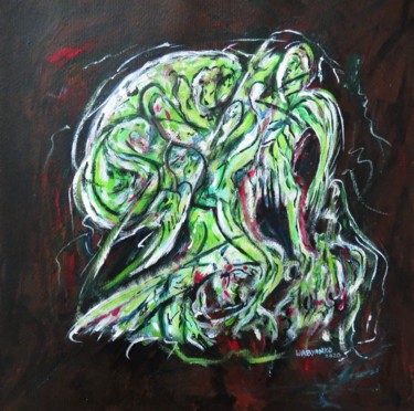 Painting titled "Green Spirit" by Wabyanko, Original Artwork, Acrylic