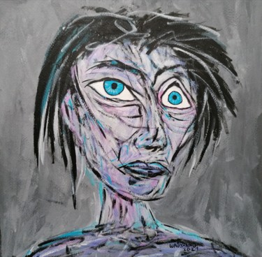 Painting titled "Portrait Ice into m…" by Wabyanko, Original Artwork, Acrylic