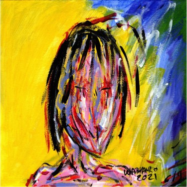 Painting titled "Abstract Portrait 6…" by Wabyanko, Original Artwork, Acrylic
