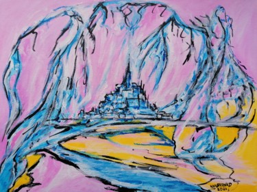Картина под названием "Mont Saint Michel a…" - Wabyanko, Подлинное произведение искусства, Акрил