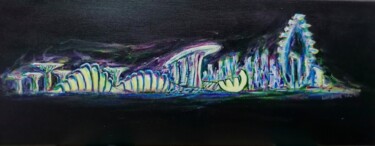 Schilderij getiteld "Singapore Marina Sk…" door Wabyanko, Origineel Kunstwerk, Acryl