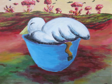 Pintura titulada "Dodo dove of peace" por Wabyanko, Obra de arte original, Acrílico