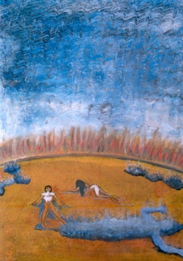 Pintura intitulada "Agua y fuego" por Silviamvazz, Obras de arte originais