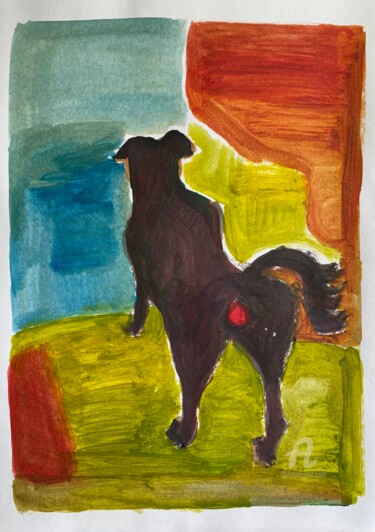 Tekening getiteld "Setter" door Waldemar Pars, Origineel Kunstwerk, Acryl