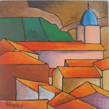 Картина под названием "Toits de Port Vendr…" - Marc Walencik, Подлинное произведение искусства