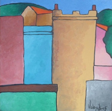 Painting titled "Hôtel la Dorade à C…" by Marc Walencik, Original Artwork, Acrylic