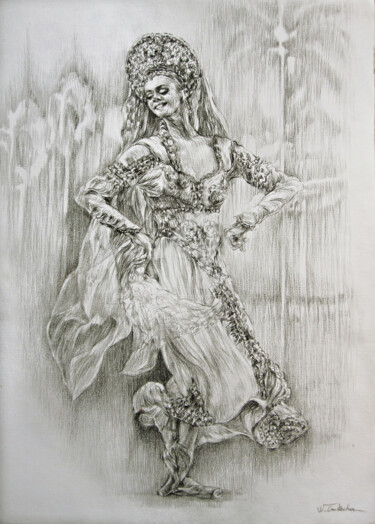 Tekening getiteld "La danse russe" door Walid Lemkecher, Origineel Kunstwerk, Potlood