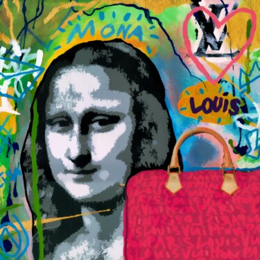Schilderij getiteld "MONA LOVES LOUIS" door Wal Productions, Origineel Kunstwerk, Acryl