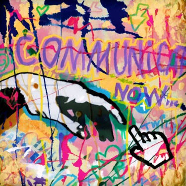 Painting titled "COMUNICATION NOW" by Wal Productions, Original Artwork, Acrylic