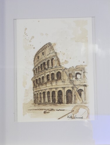 Schilderij getiteld "Coliseo" door Walter Ahumada, Origineel Kunstwerk, pigmenten