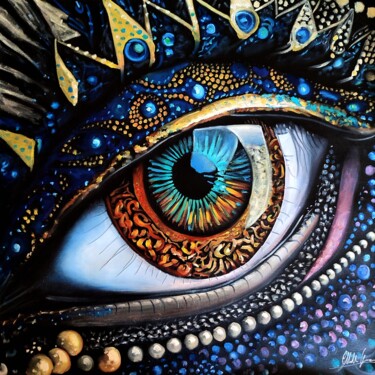 Ζωγραφική με τίτλο "Galaxy Eye" από Walter Geraci, Αυθεντικά έργα τέχνης, Λάδι