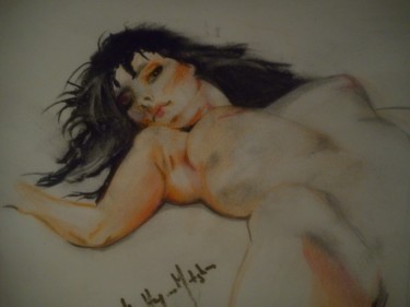 Drawing titled "femme" by Walter Metzker Hoyon, Original Artwork, Chalk