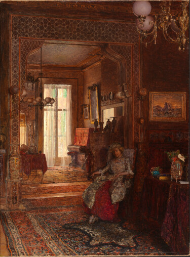 "Intérieur de De For…" başlıklı Tablo Walter Launt Palmer tarafından, Orijinal sanat, Petrol