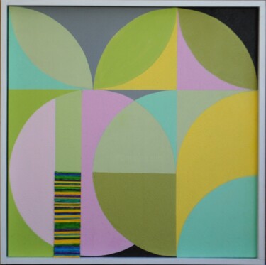 Painting titled "Geometrie 5" by Walter Lehmann, Original Artwork, Acrylic