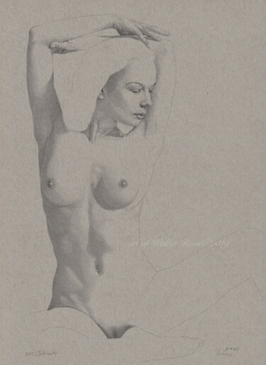 Dessin intitulée ""Ballerina Nr.1 (23…" par Walter Roos, Œuvre d'art originale, Crayon