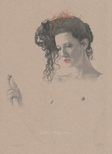 Disegno intitolato ""Curlyi Nr.6 (23:32…" da Walter Roos, Opera d'arte originale, Matita