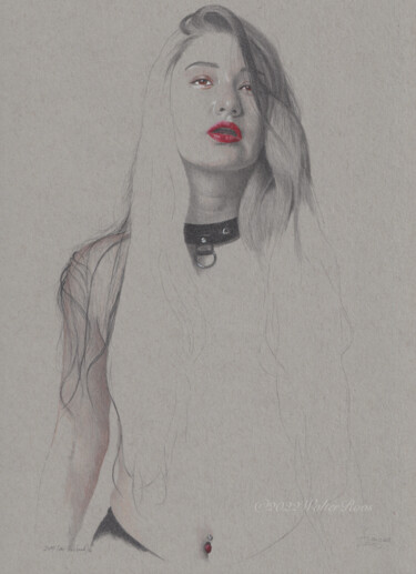 Drawing titled ""Das Halsband (21:4…" by Walter Roos, Original Artwork, Pencil