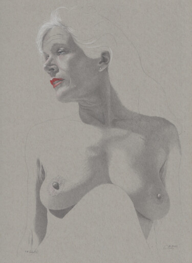 Drawing titled ""Helen Nr.2 (0:40)"" by Walter Roos, Original Artwork, Pencil