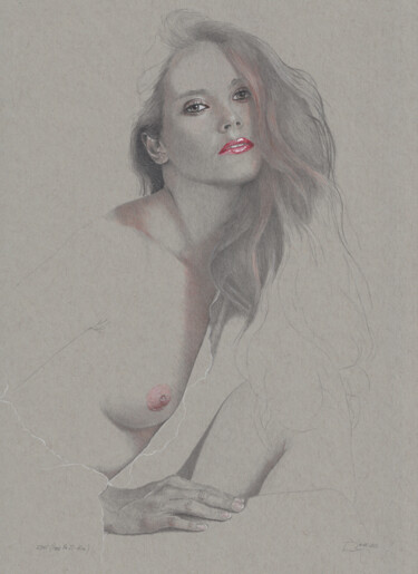 Drawing titled ""Pose Nr. 22 (23:05…" by Walter Roos, Original Artwork, Pencil