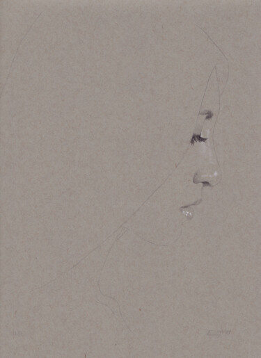Drawing titled ""S. (17:37)"" by Walter Roos, Original Artwork, Pencil