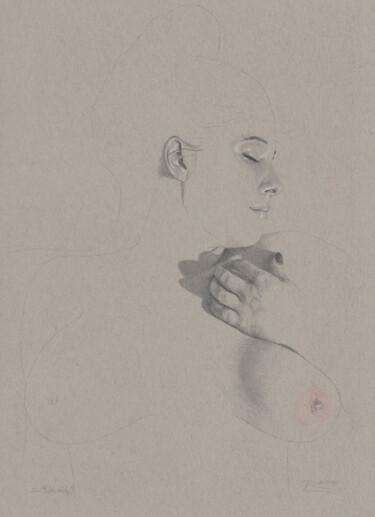 Drawing titled ""Der Schlaf (23:58)"" by Walter Roos, Original Artwork, Pencil