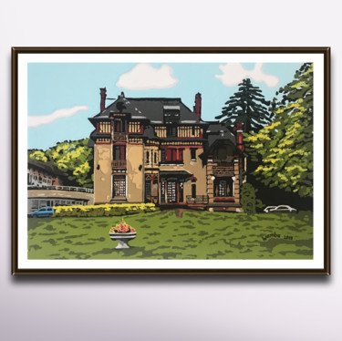 Peinture intitulée "Pavillon de chasse…" par Fabrice Wamba, Œuvre d'art originale, Acrylique