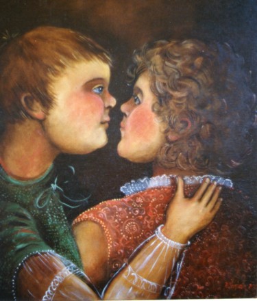 Peinture intitulée "Amore" par Wanda Dorota Ozieranska, Œuvre d'art originale, Huile