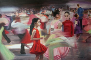Painting titled "Ballroom Dance" by Wang Quan, Original Artwork, Oil