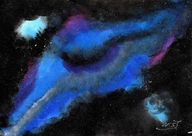 Painting titled "Nuage spatial" by Mf Arts-Créations, Original Artwork, Acrylic