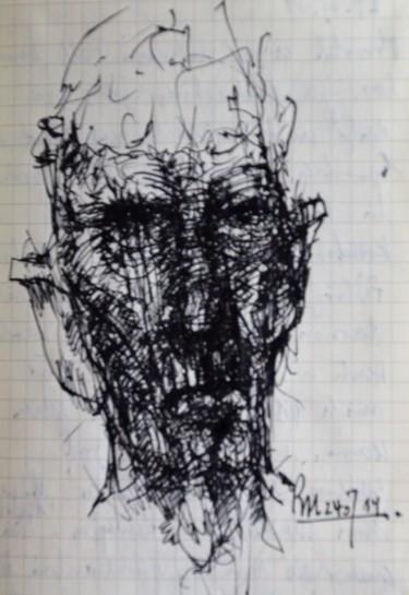 Drawing titled "Blödmann (4)" by Stephan Rodriguez Warnemünde, Original Artwork, Ink